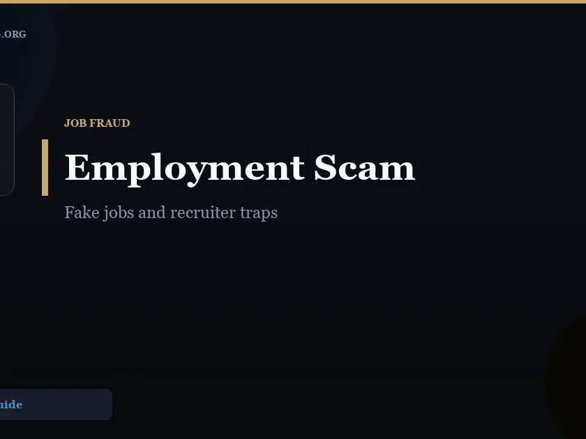 Employment Scam Warning Signs: Fake Jobs, Recruiters & Upfront Fees - ScamReporting.org