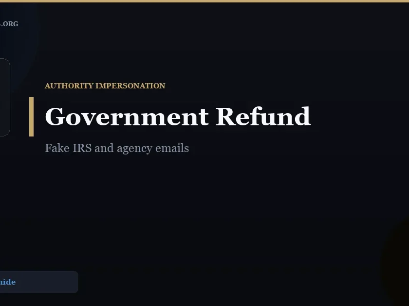 Fake Government Refund Scam: How to Spot Impersonation Fraud - ScamReporting.org
