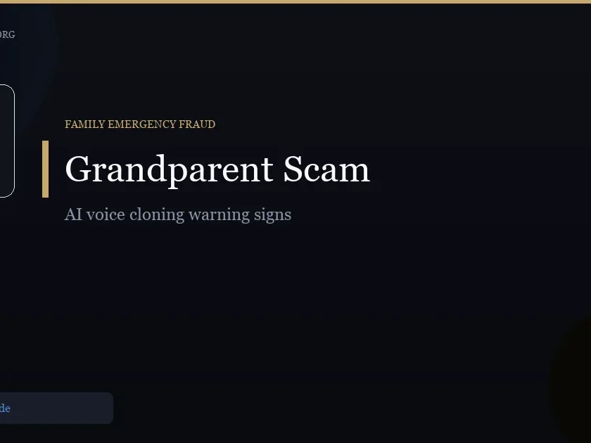 Grandparent Scam: AI Voice Cloning and Family Emergency Fraud - ScamReporting.org