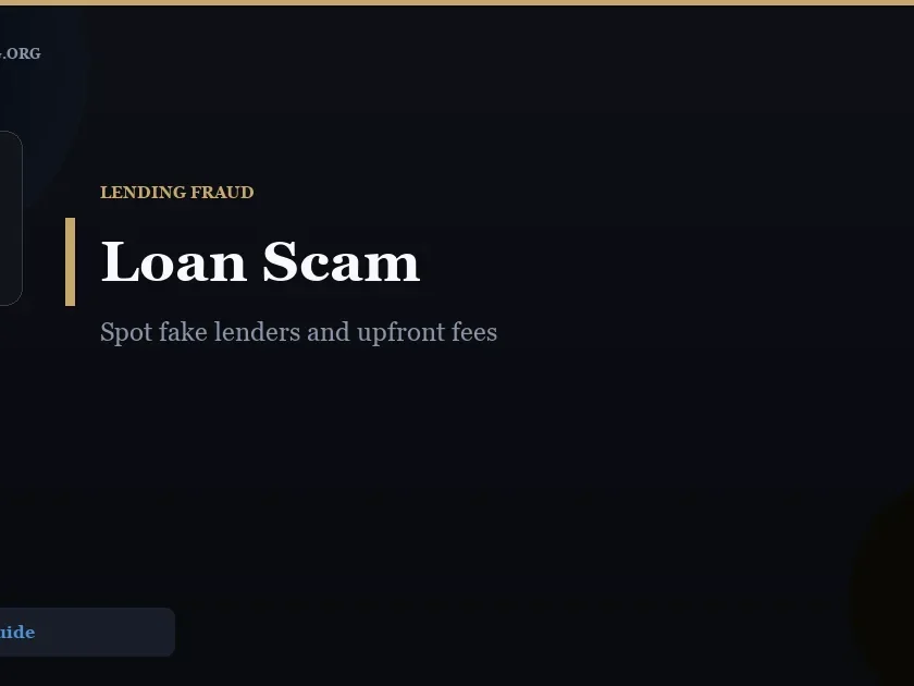 Loan Scam Warning Signs: How to Spot Fake Lenders - ScamReporting.org