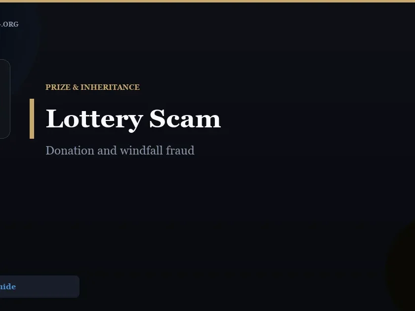 Lottery and Inheritance Scam Warning Signs: Donation & Prize Fraud - ScamReporting.org