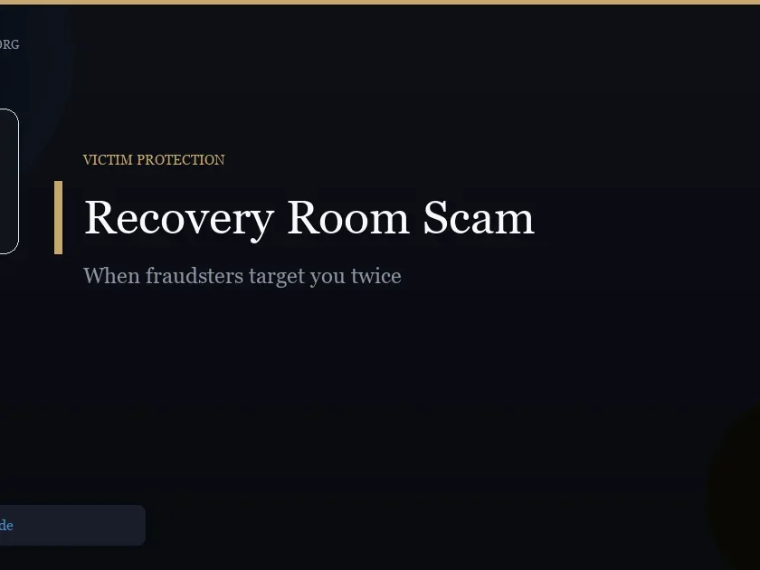 Recovery Room Scam: How Fraudsters Target Victims a Second Time - ScamReporting.org
