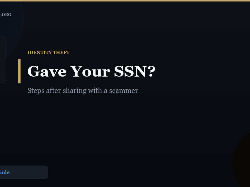 What to do if you gave your SSN to a scammer guide