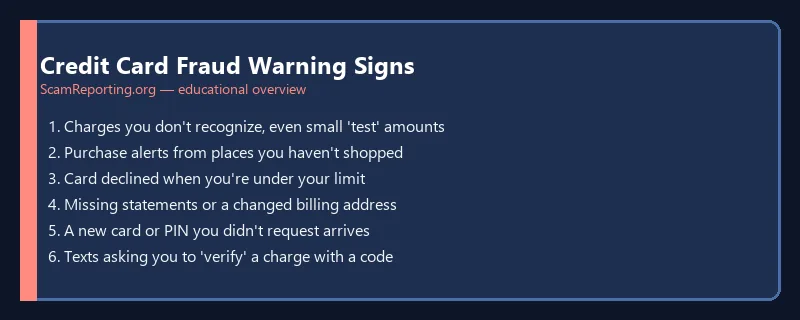 Credit Card Fraud Warning Signs